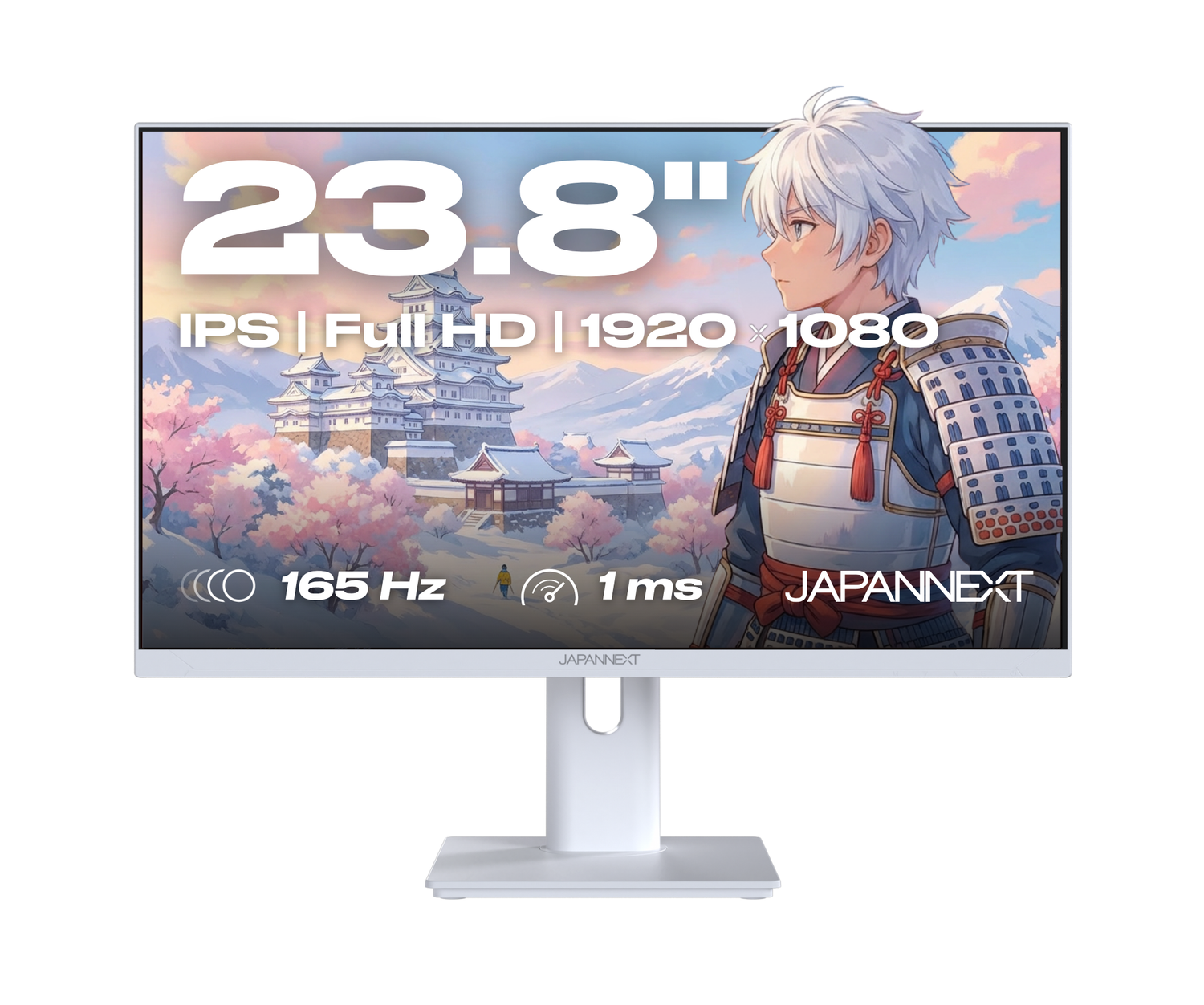 Monitor Gaming | 23,8" | IPS | Full HD | 165 Hz | Blanco pastel