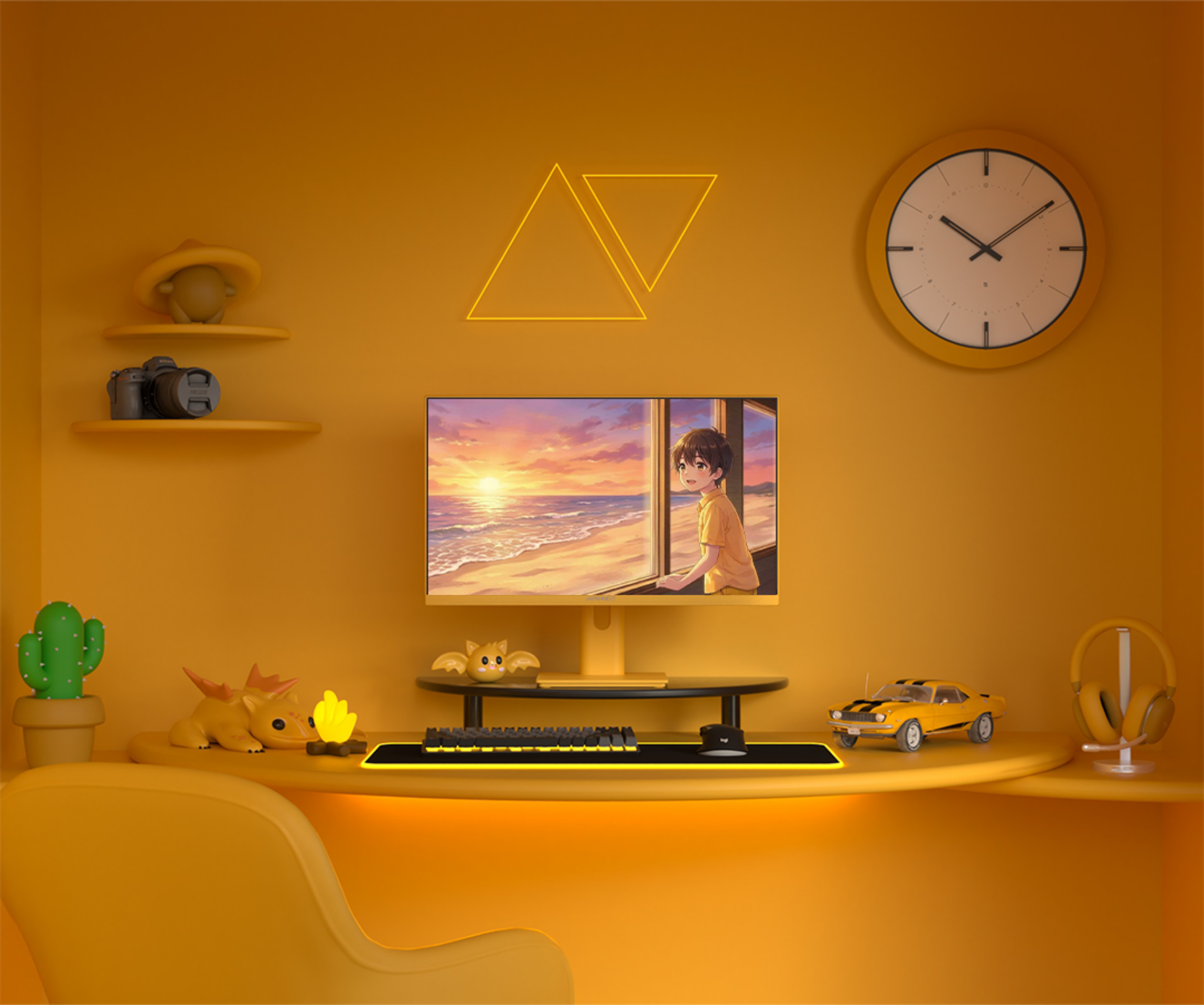 Monitor Gaming | 23,8" | IPS | Full HD | 165Hz | Amarillo pastel