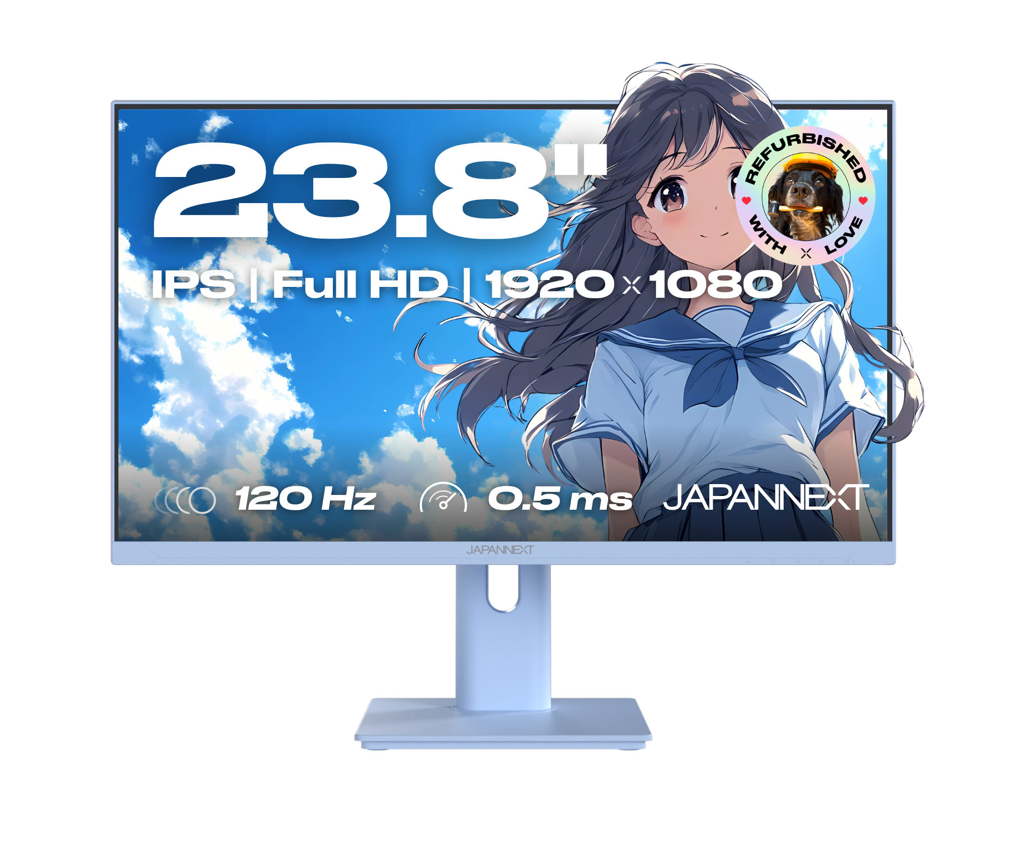 Monitor Gaming | 23,8" | IPS | Full HD | 120Hz | Blanco pastel