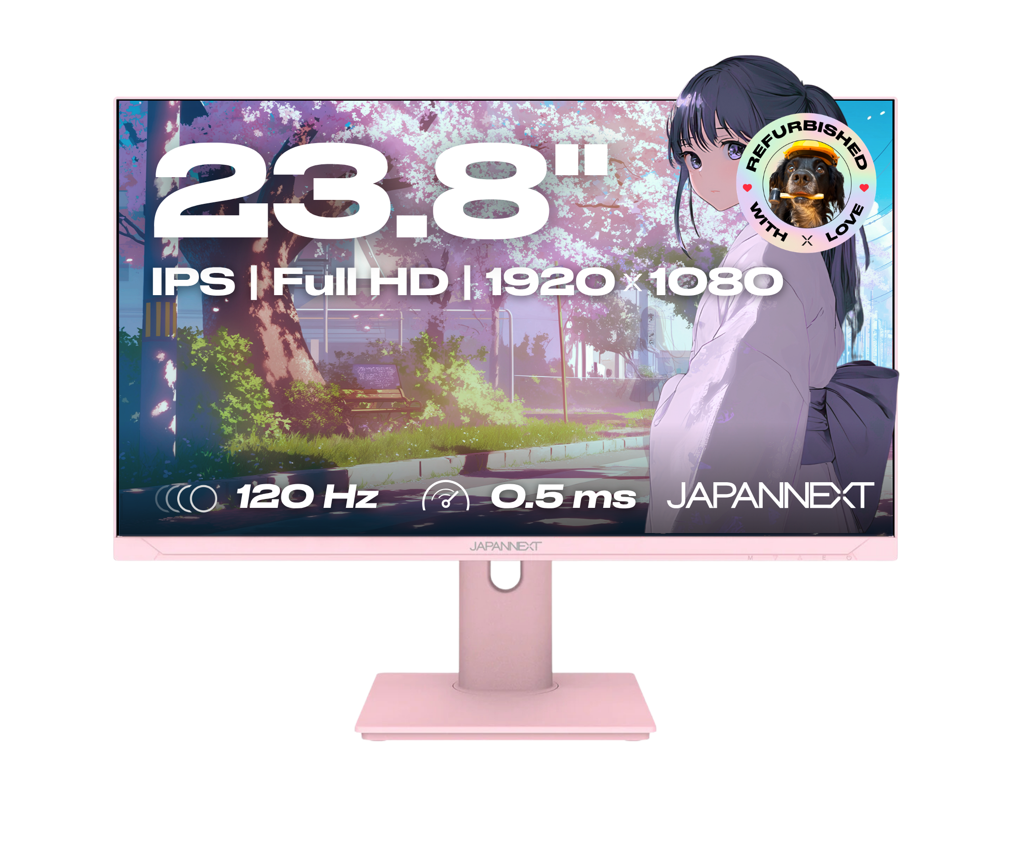 Monitor Gaming | 23,8" | IPS | Full HD | 120Hz | Blanco pastel