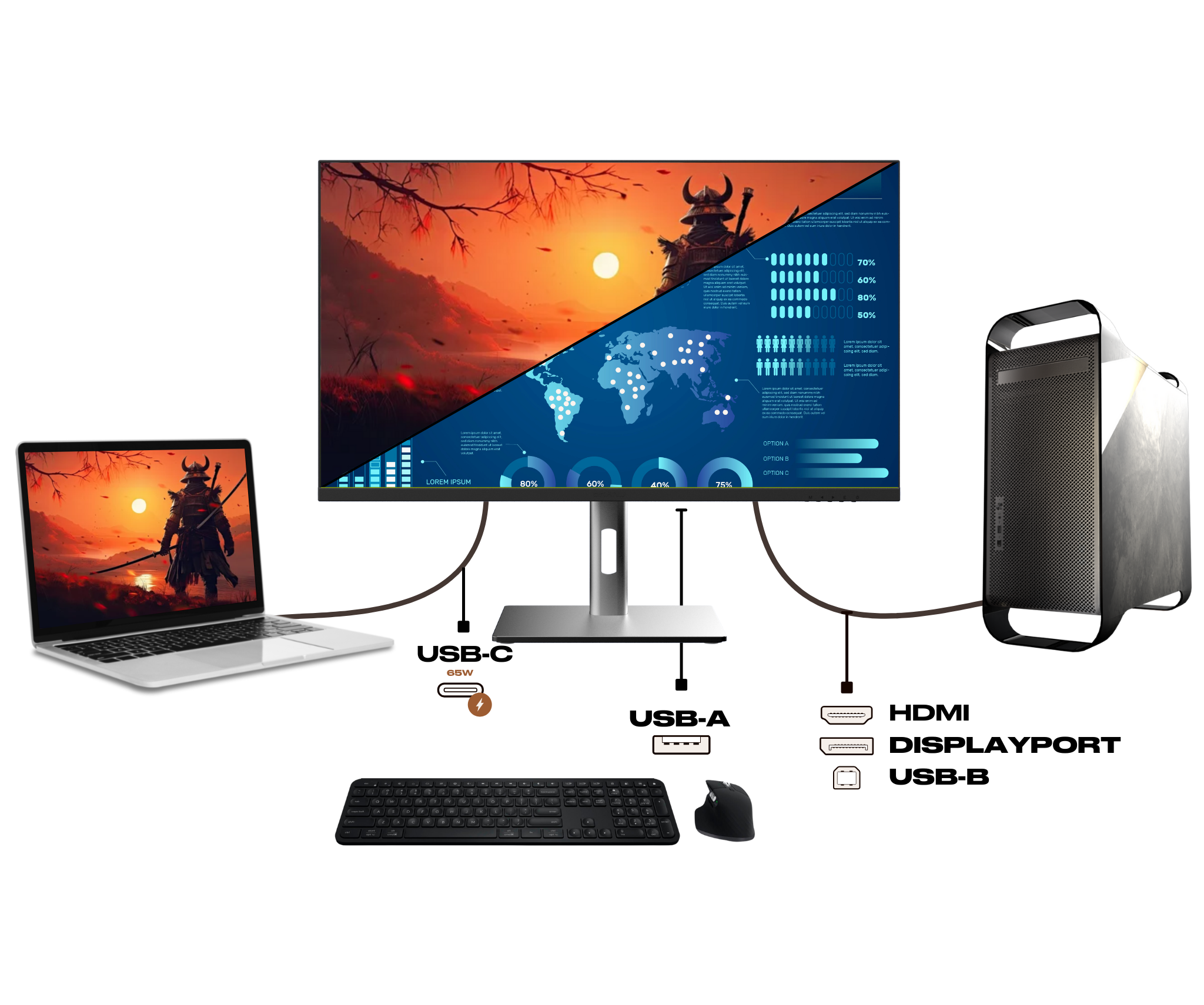 Monitor PC Gaming | 24,5&quot; | IPS | Full HD | 500 Hz | USB-C (+65 W de carga)