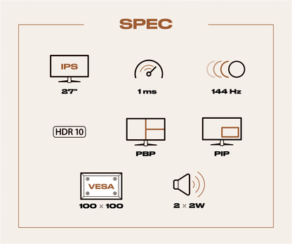 Monitor de PC Gaming | 27&quot; | IPS | 4K UHD | 144Hz