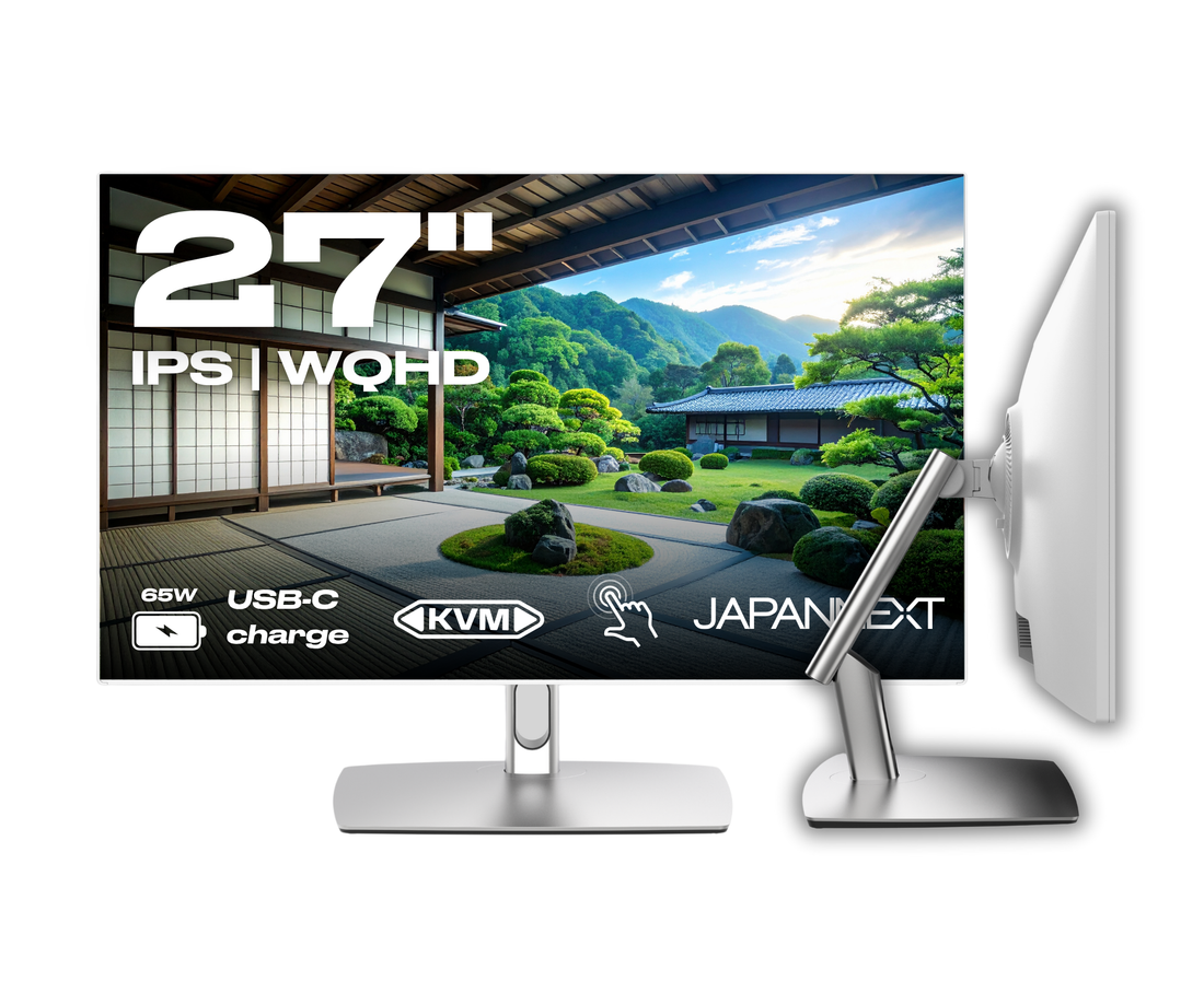 Monitor para oficina | 27" | WQHD | Táctil | USB-C (+carga de 65W) | KVM | Blanco