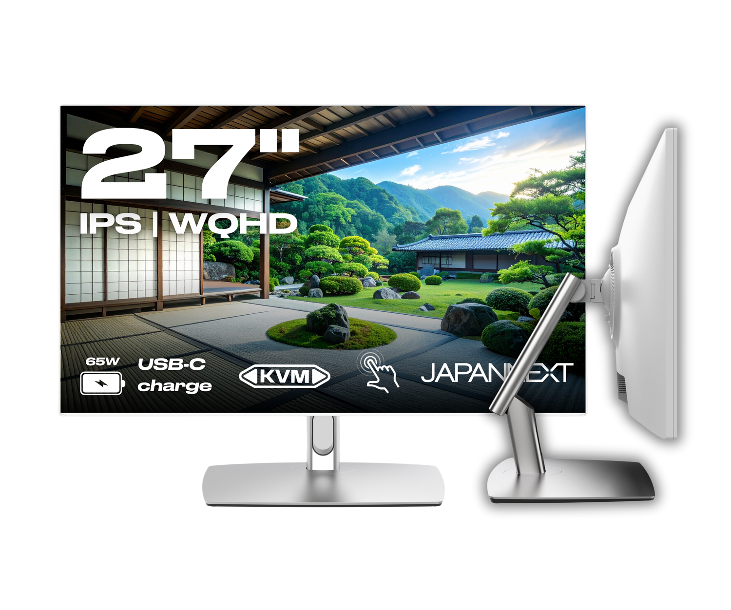 Monitor para oficina | 27&quot; | WQHD | Táctil | USB-C (+carga de 65W) | KVM | Blanco