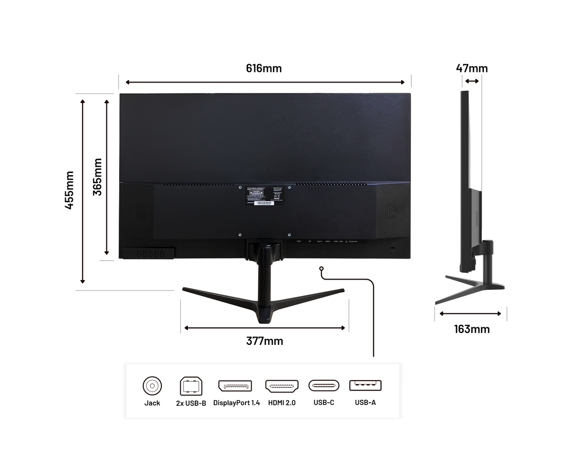 Monitor de PC para oficina | 27&quot; | WQHD | USB-C (+ carga de 65W)