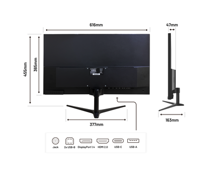 Monitor de PC para oficina | 27&quot; | WQHD | USB-C (+ carga de 65W)