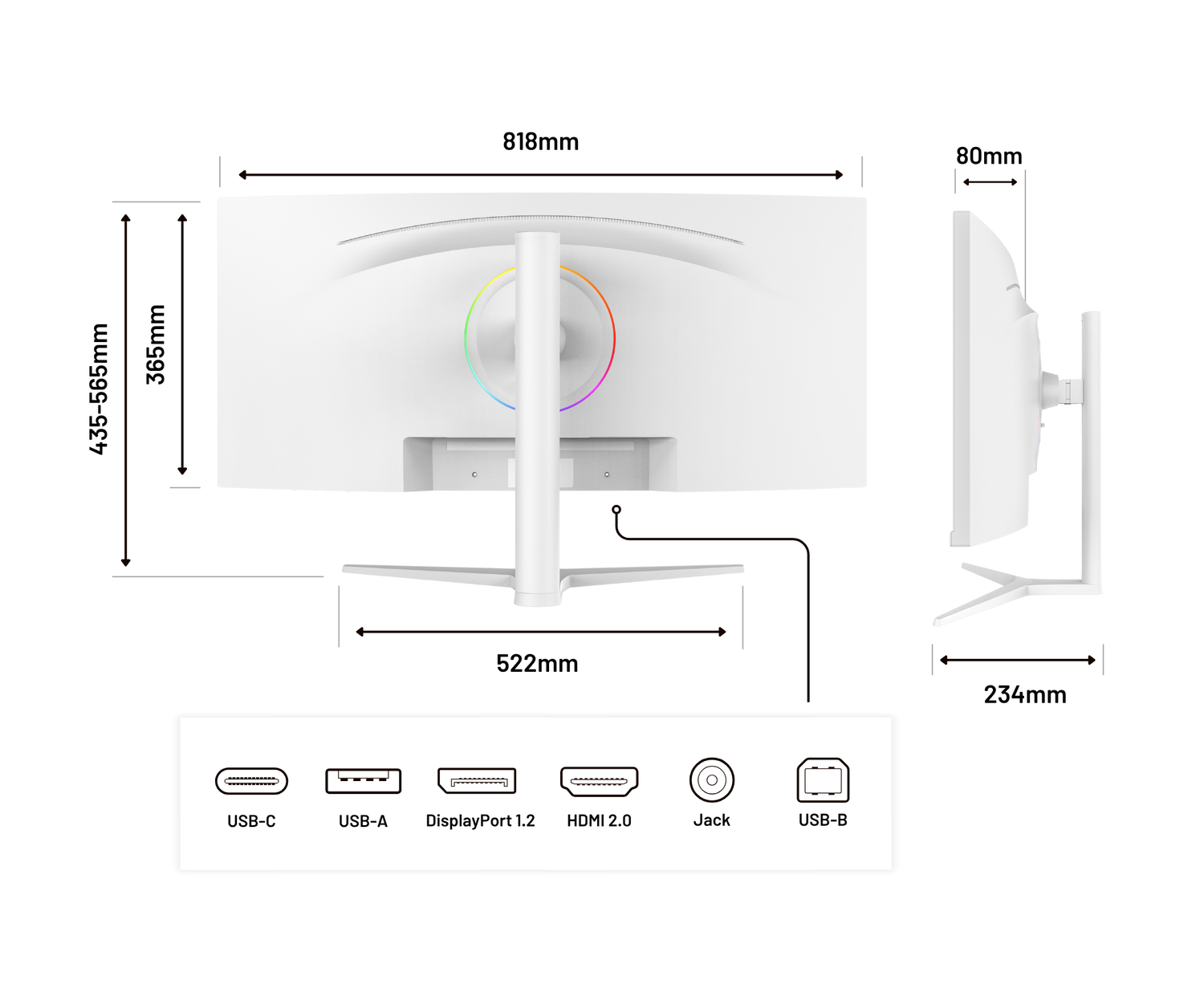 Monitor de PC curvo | 34&quot; | UWQHD | IPS | Blanco