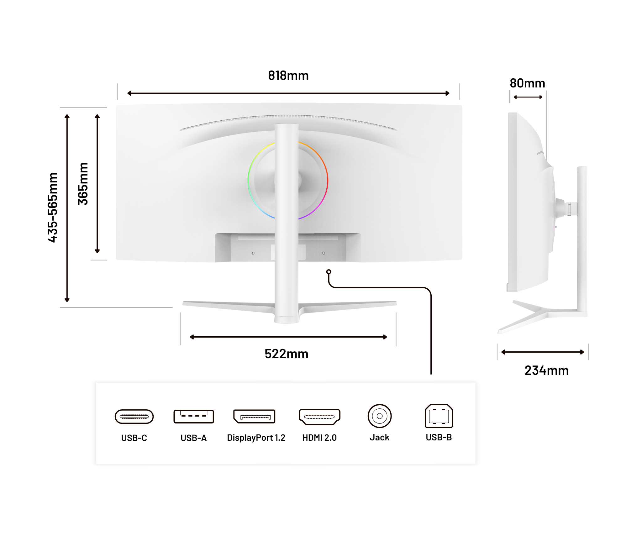 Monitor de PC curvo | 34&quot; | UWQHD | IPS | Blanco