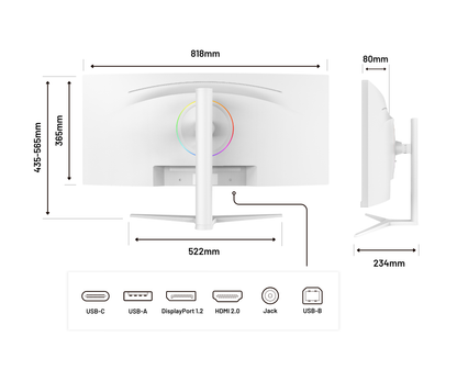 Monitor de PC curvo | 34&quot; | UWQHD | IPS | Blanco