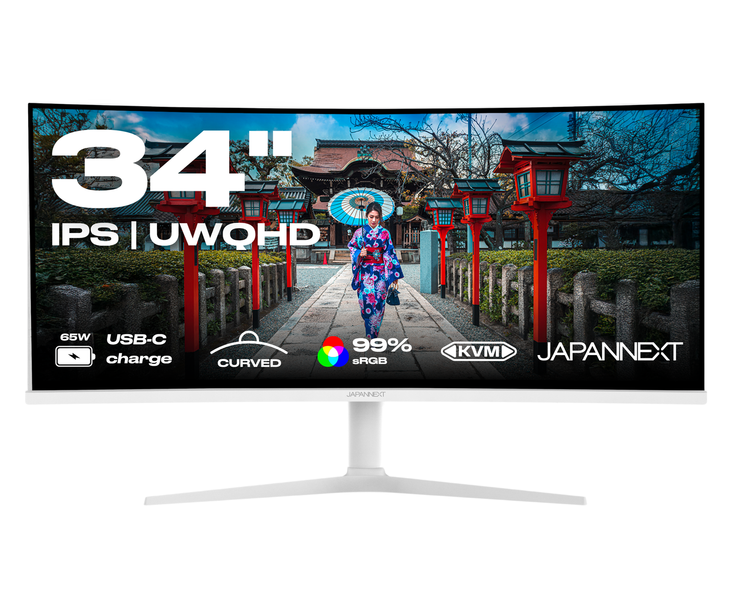Monitor de PC curvo | 34&quot; | UWQHD | IPS | Blanco
