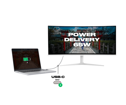 Monitor de PC curvo | 34&quot; | UWQHD | IPS | Blanco