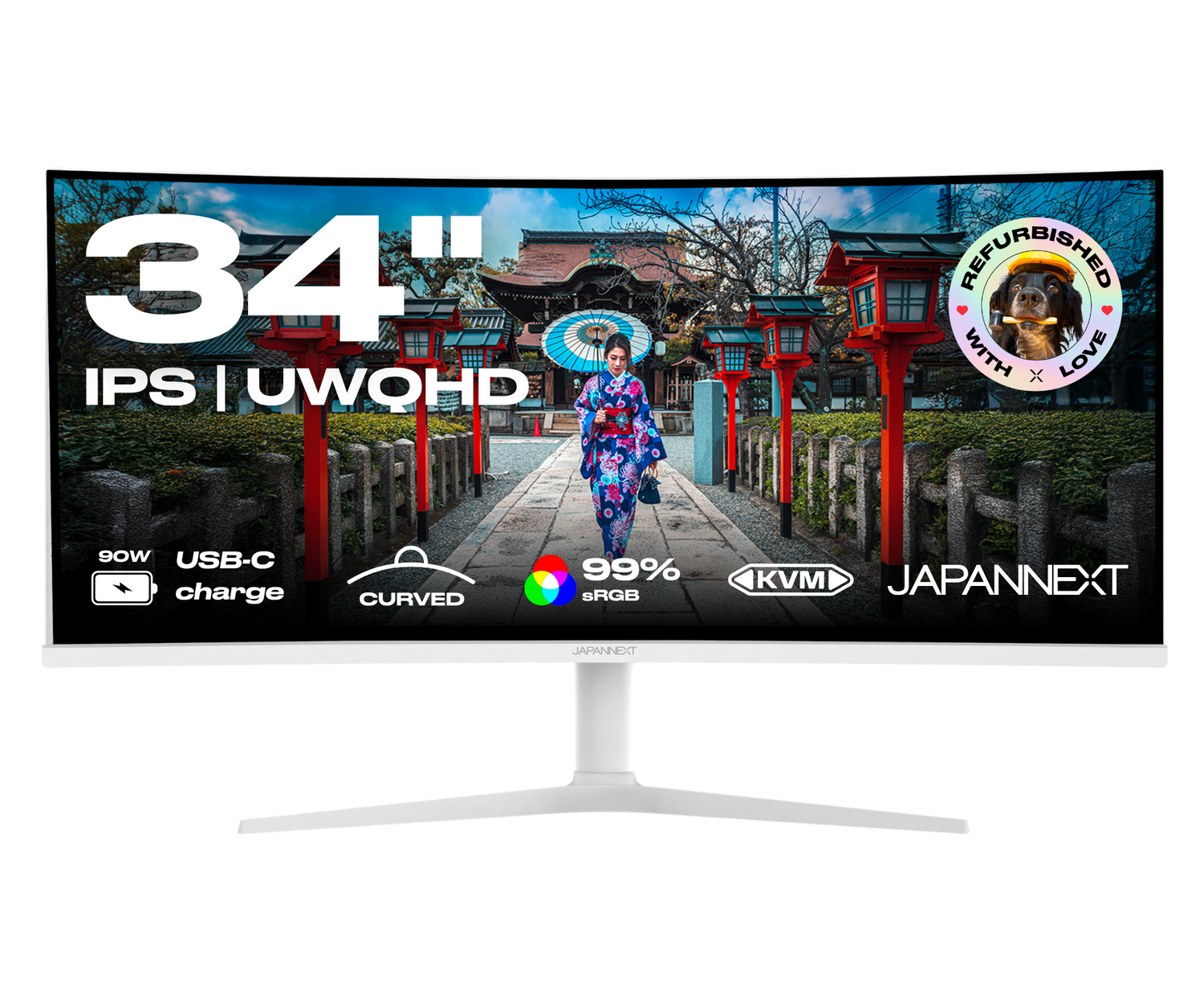 Monitor de PC curvo | 34" | IPS | UWQHD | Blanco