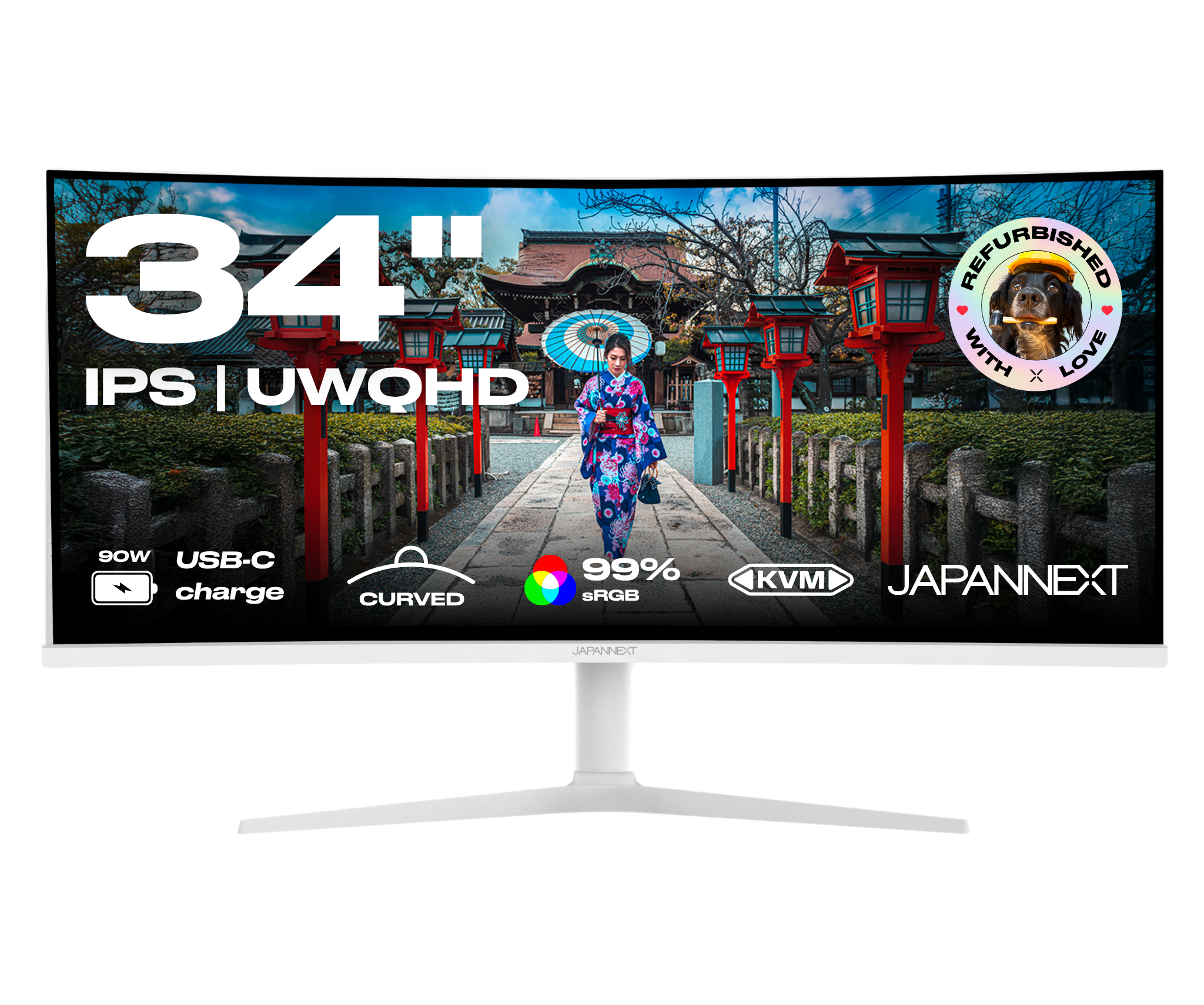 Monitor de PC curvo | 34" | IPS | UWQHD | Blanco