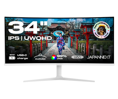 Monitor de PC curvo | 34" | IPS | UWQHD | Blanco