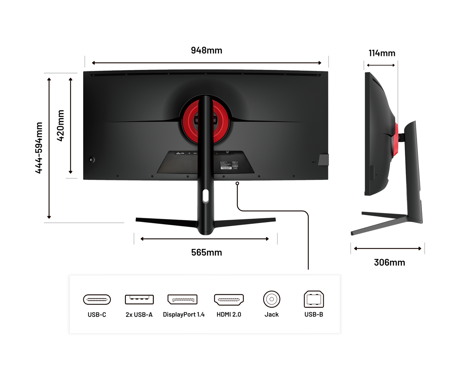 Monitor de PC curvo | 39,7&quot; | WUHD | IPS | USB-C (+ carga de 65W)