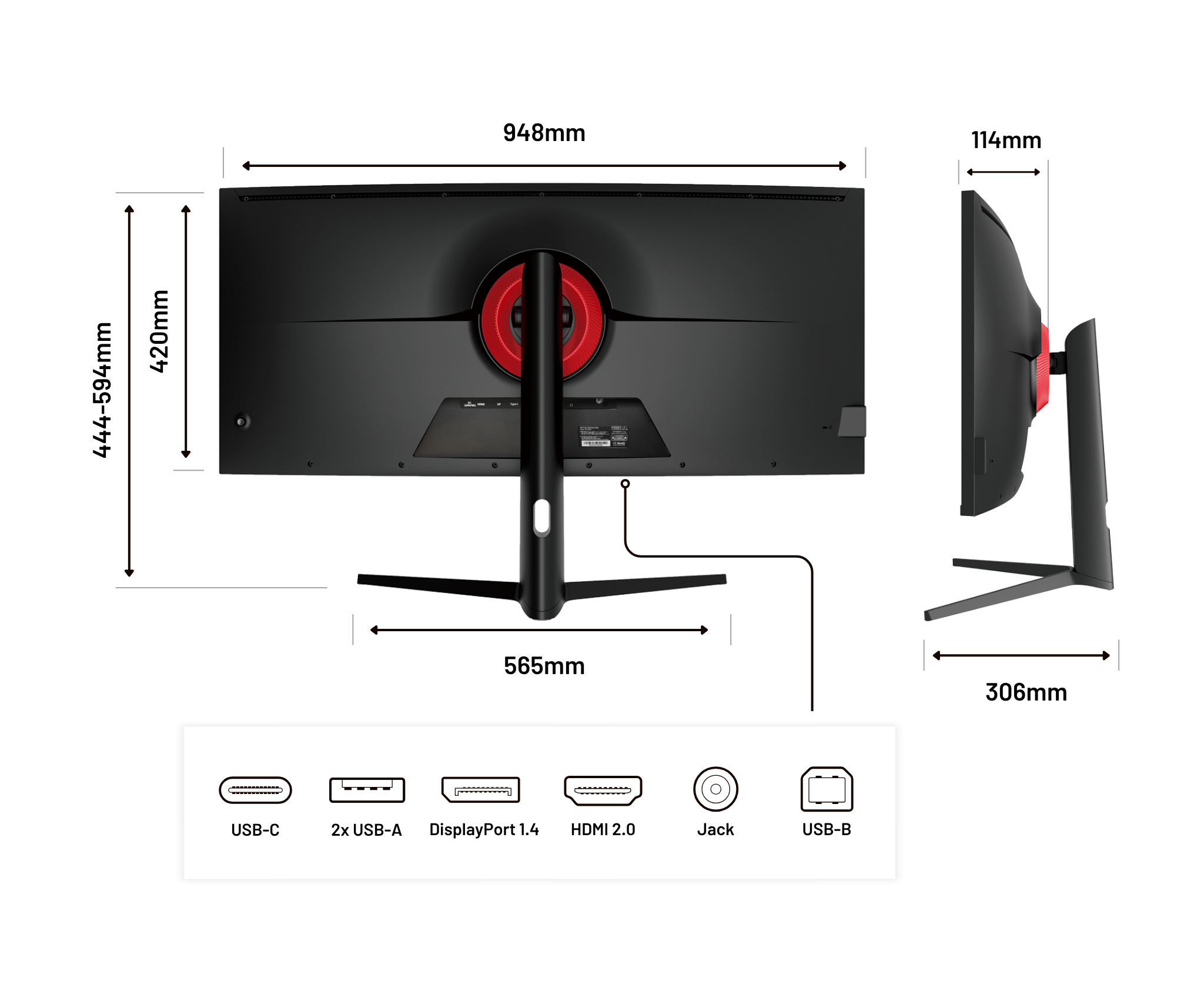 Monitor de PC curvo | 39,7&quot; | WUHD | IPS | USB-C (+ carga de 65W)