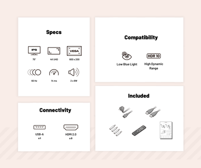 Monitor de gran formato | 75&quot; | IPS | 4K UHD