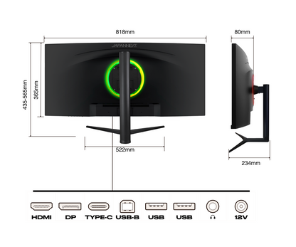 Monitor de PC curvo | 34&quot; | UWQHD | Panel IPS | USB-C (+ carga de 65W)