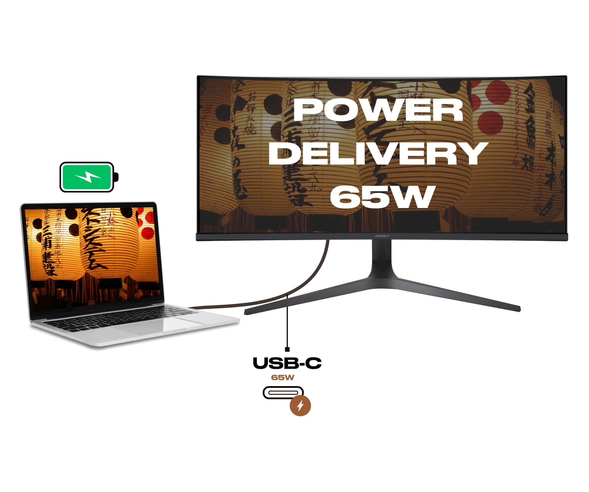 Monitor de PC curvo | 34&quot; | UWQHD | Panel IPS | USB-C (+ carga de 65W)