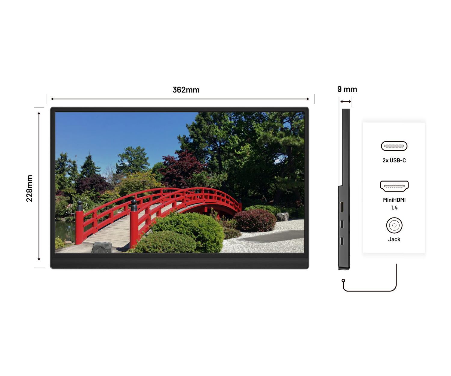 Monitor táctil portátil | 15,6" | IPS | Full HD