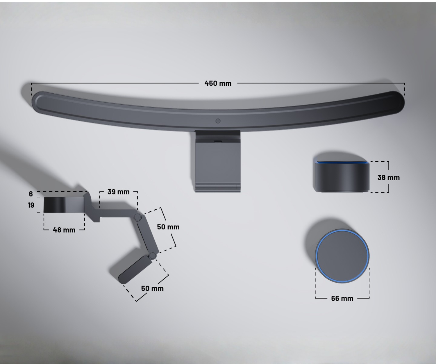 Lámpara de escritorio | retroiluminación LED | con mando a distancia