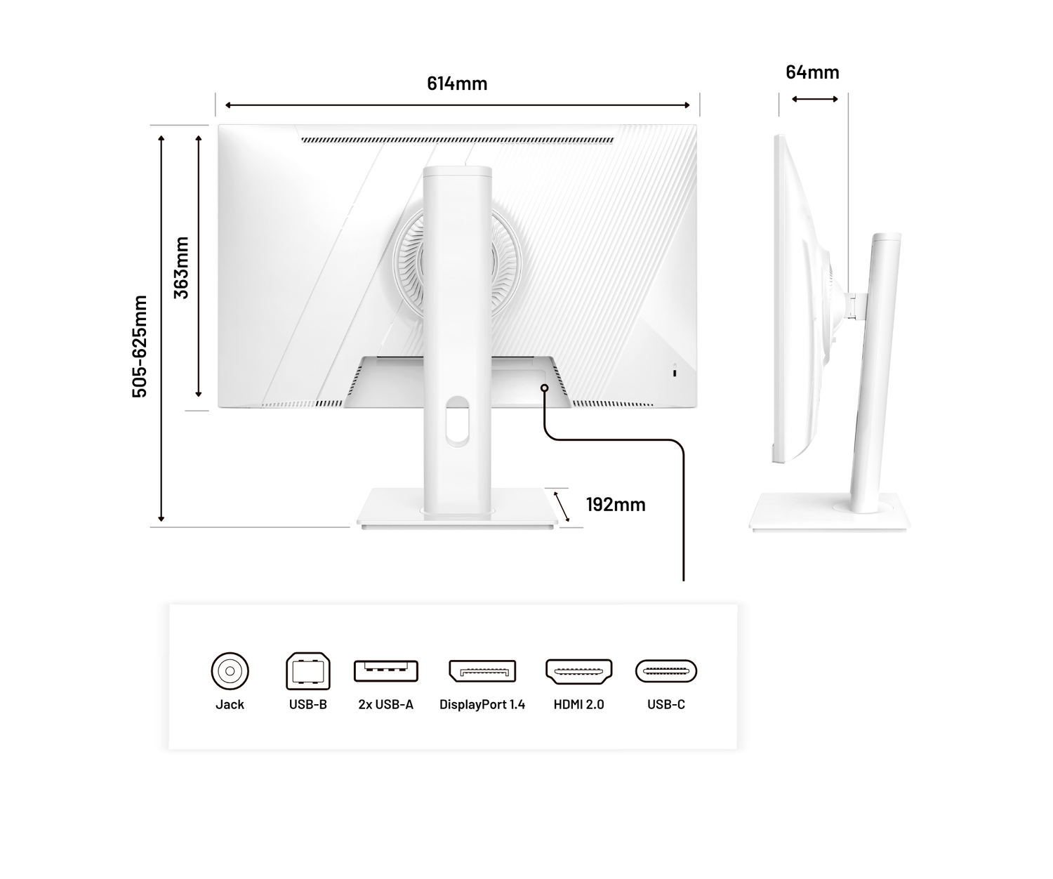 Monitor de PC para oficina | 27&quot; | WQHD | Blanco