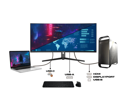 Monitor de PC curvo | 37,5&quot; | UWQHD+ | 144Hz | USB-C (+ carga de 65W)