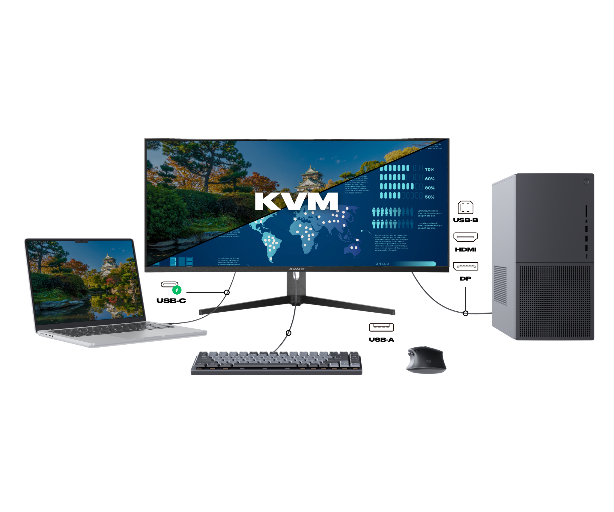 Monitor de PC curvo | 37,5&quot; | UWQHD+ | Panel IPS | USB-C (+ carga de 65W)