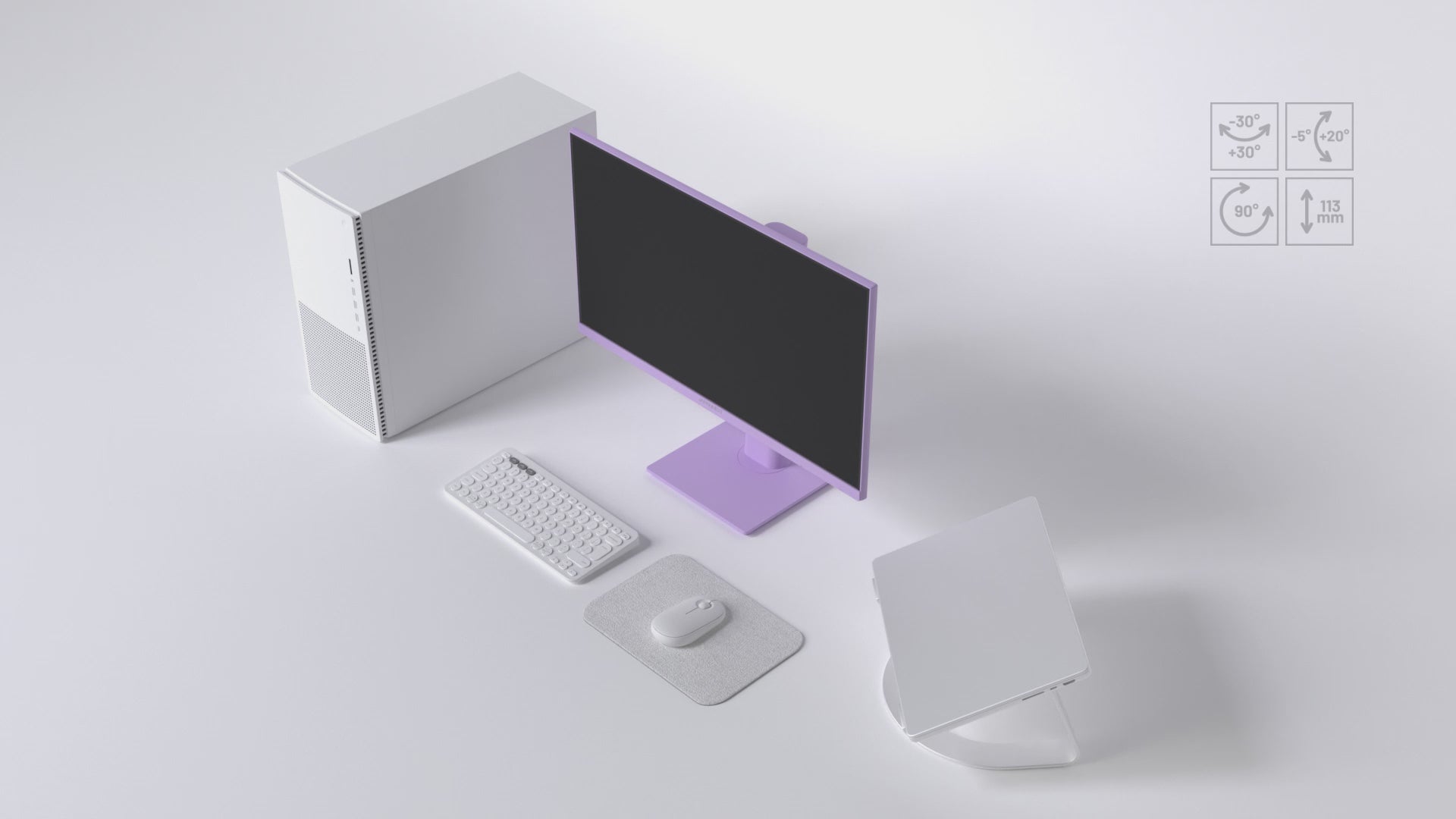 Monitor Gaming | 23,8&quot; | IPS | FHD | 120 Hz | Violeta pastel